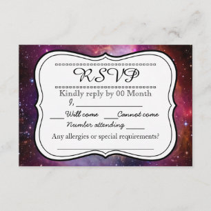 Hipster galaxy outer space RSVP Card
