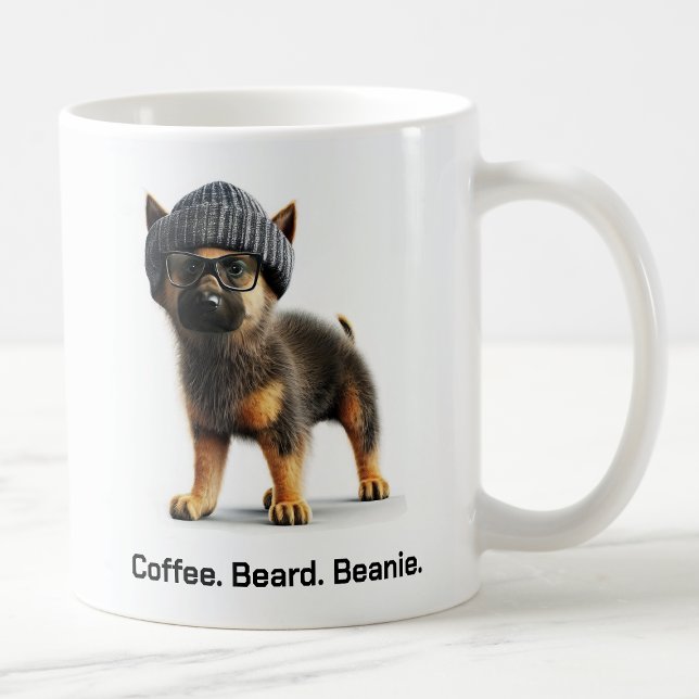 Hipster German Shepherd with Beanie Swagger Coffee Mug (Creator Uploaded)
