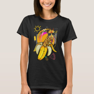 Hipster Giraffe with Banana and Sunglasses  summer T-Shirt
