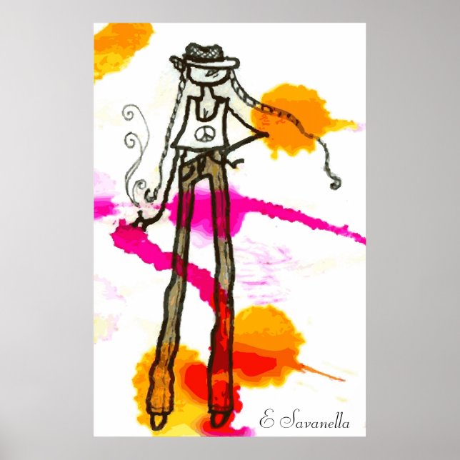 hipster girl poster (Front)