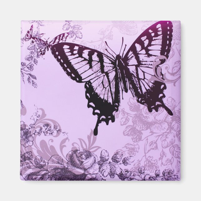 hipster girly boho chic butterfly magnet (Front)