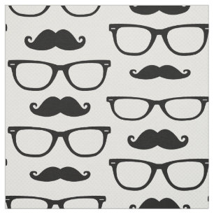 Hipster Glasses and Moustache Fabric