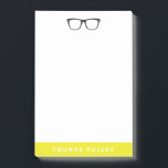 Hipster Glasses and Neon Yellow Post-it Notes<br><div class="desc">Thick,  black,  acrylic frame glasses are nerd chic and so is staying organised with a personal notepad.</div>