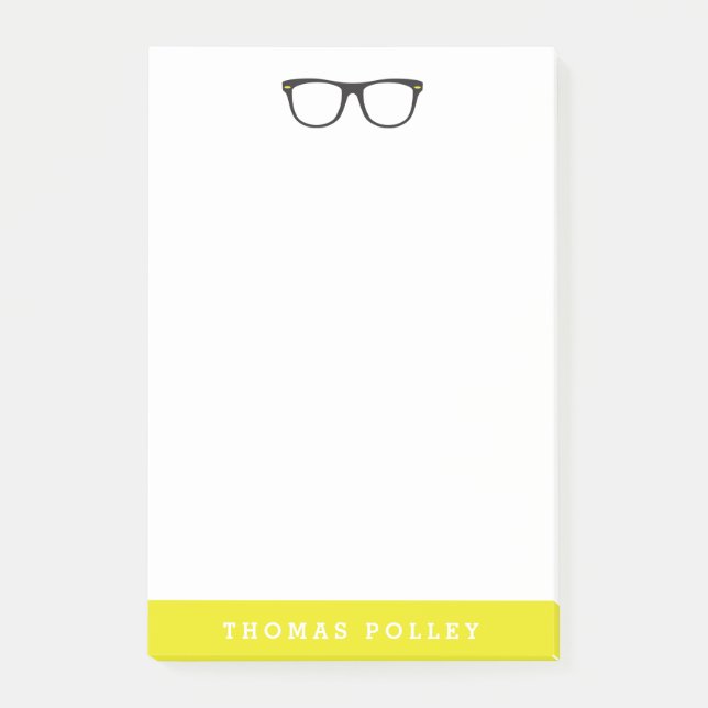 Hipster Glasses and Neon Yellow Post-it Notes (Front)