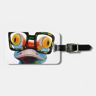 Hipster Glasses Frog Luggage Tag