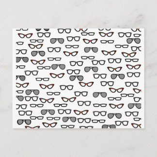 Hipster glasses postcard