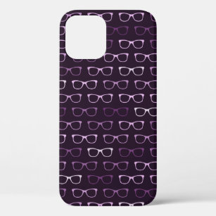  Hipster Glasses Purple Pattern iPhone 12 Case