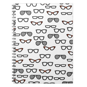 Hipster glasses spiral notebook