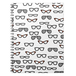 Hipster glasses spiral notebook