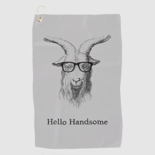 Hipster Goat Golf Towel