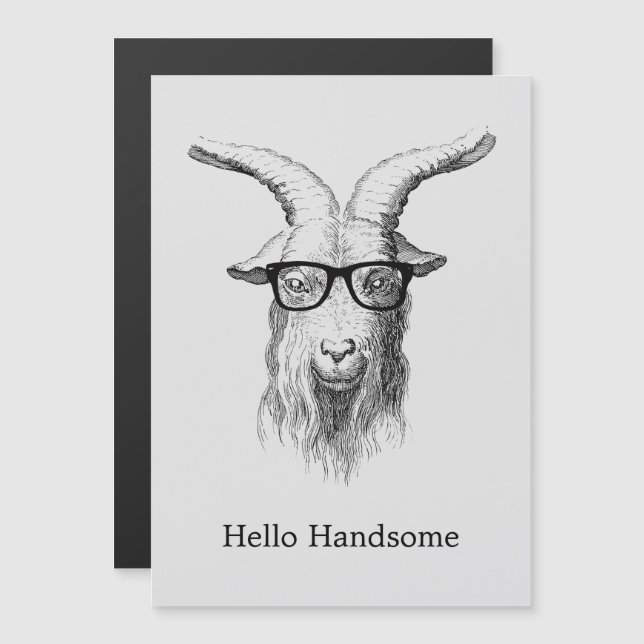 Hipster Goat Hello Handsome (Front/Back)