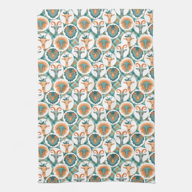 Hipster Goats | by TotallyGoatally™ Tea Towel (Vertical)