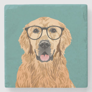 Hipster Golden Retriever Coaster
