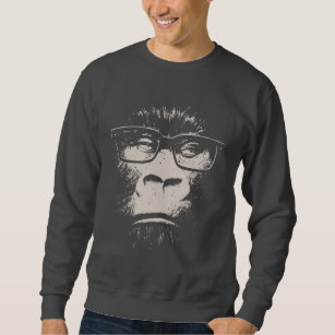 Hipster Gorilla With Glasses Sweatshirt