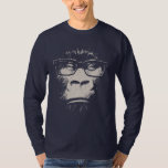 Hipster Gorilla With Glasses T-Shirt<br><div class="desc">And possibly a common lameness.  This gorilla was down with jungle dwelling before it was cool.</div>