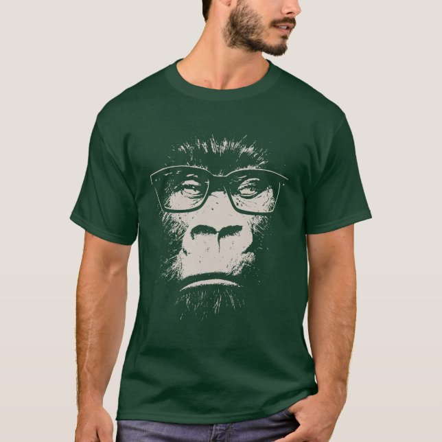 Hipster Gorilla With Glasses T-Shirt (Front)