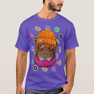 Hipster Guinea Pig Geek Nerd Glasses Animal Love P T-Shirt