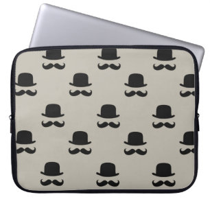 Hipster Hats and Moustaches Laptop Sleeve