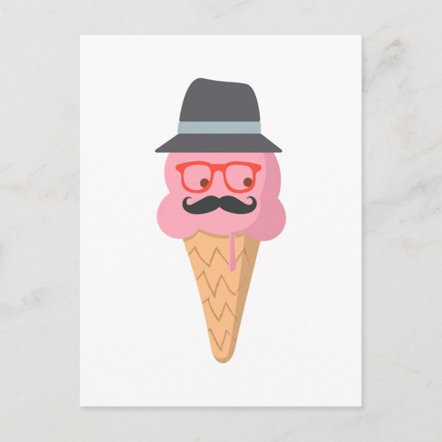 Hipster ice cream postcard (Front)