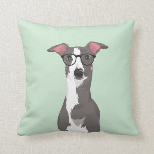 Hipster Italian Greyhound Dog for Dog Lovers Cushion