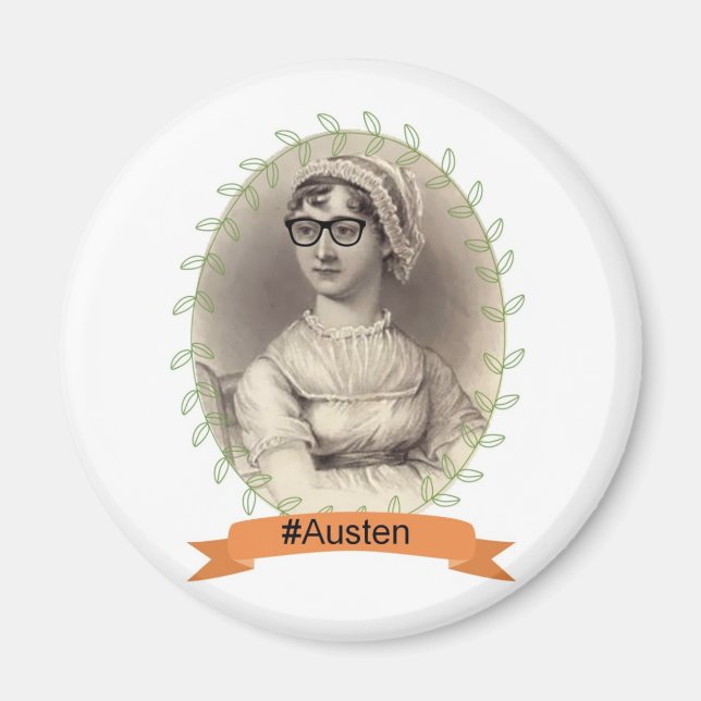 Hipster Jane Austen Magnet (Front)