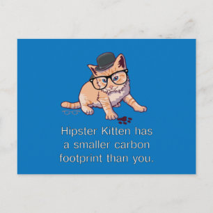Hipster Kitten Postcard