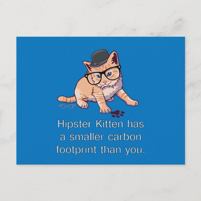 Hipster Kitten Postcard (Front)