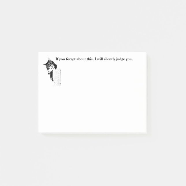 Hipster Kitty Will Judge You Post-it Notes (Front)