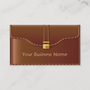 Hipster Leather Bag Writer Author Business Card