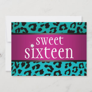 Hipster Leopard Sweet Sixteen Invitation