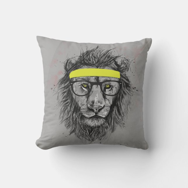 Hipster lion cushion (Front)