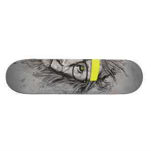hipster lion skateboard