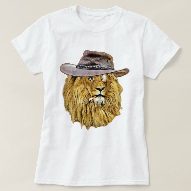 Hipster Lion Wildcat T-Shirt (Design Front)