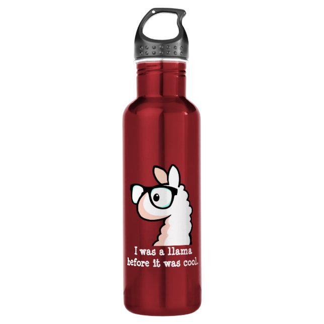 Hipster Llama 710 Ml Water Bottle (Front)