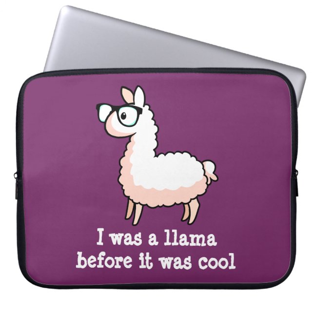 Hipster Llama Laptop Sleeve (Front)