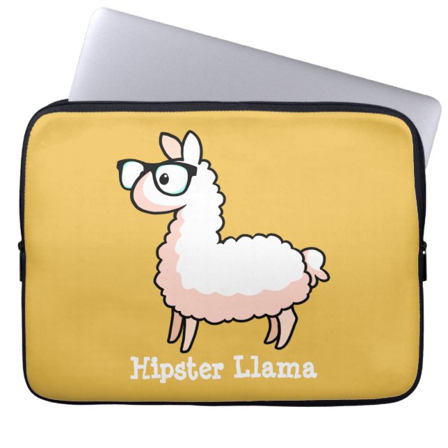 Hipster Llama Laptop Sleeve (Front)