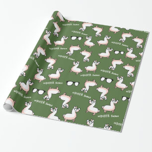 Hipster Llama Madness Wrapping Paper