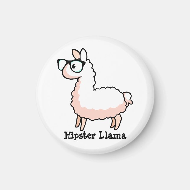 Hipster Llama Magnet (Front)