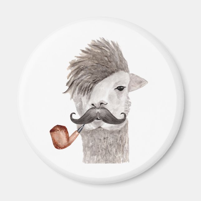 Hipster Llama Magnet (Front)