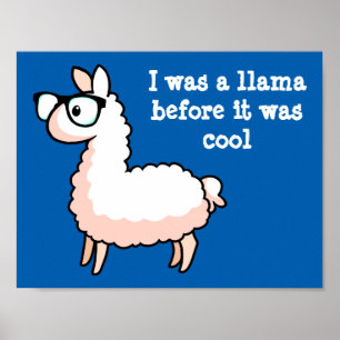 Hipster Llama Poster