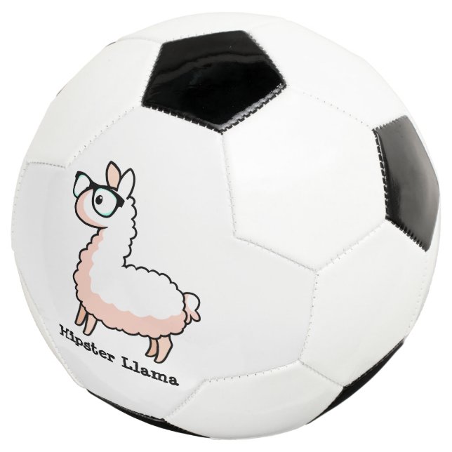 Hipster Llama Soccer Ball (Three Quarter)