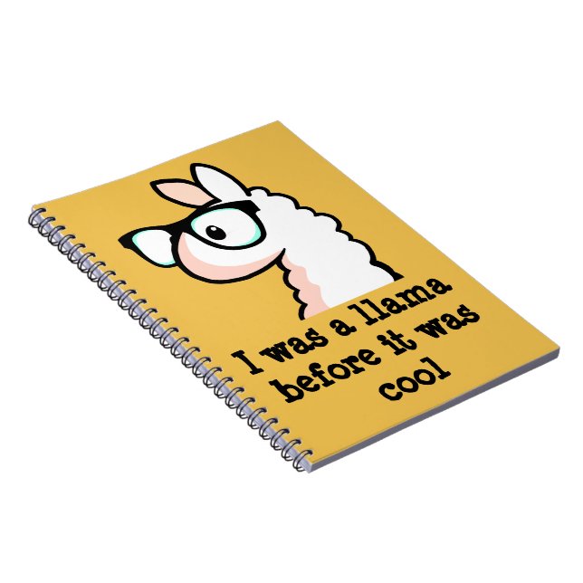 Hipster Llama Spiral Notebook (Right Side)