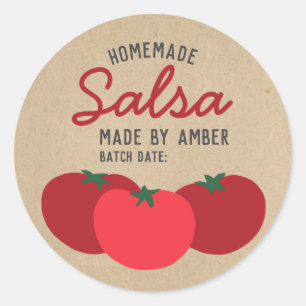 Hipster Modern Homemade Salsa Tomato Canning Label