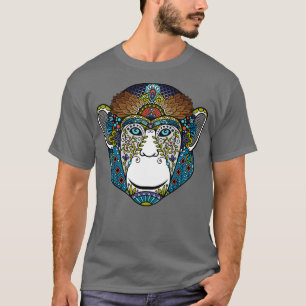 Hipster Monkey Colourful T-Shirt