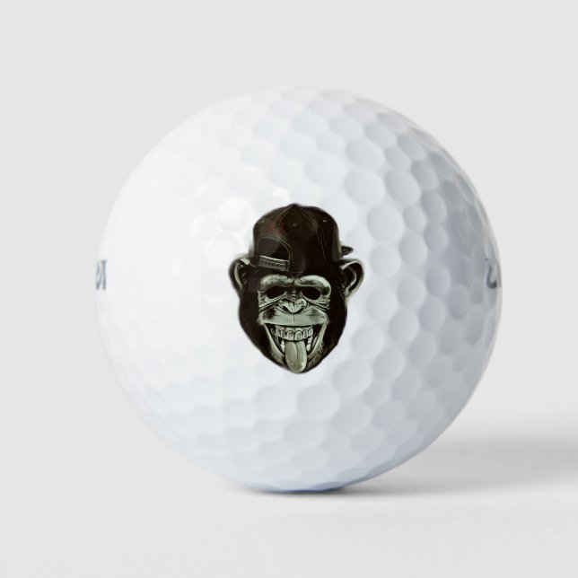 Hipster Monkey Golf Balls (Front)