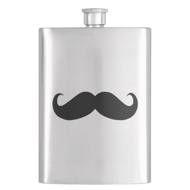Hipster Moustache Classic Flask (Front)