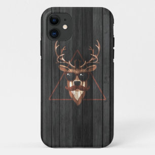Hipster Moustache Deer - Dark Edition iPhone 11 Case