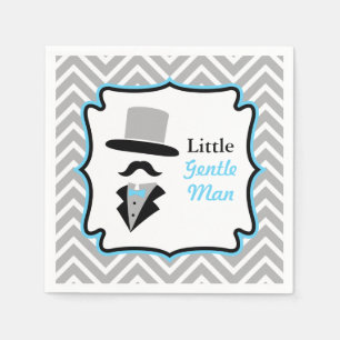 Hipster Moustache Gentleman Baby Boy Shower Napkin