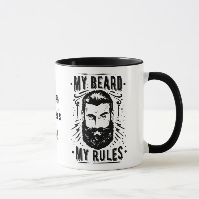 hipster my beard my rules father's day mug (Right)