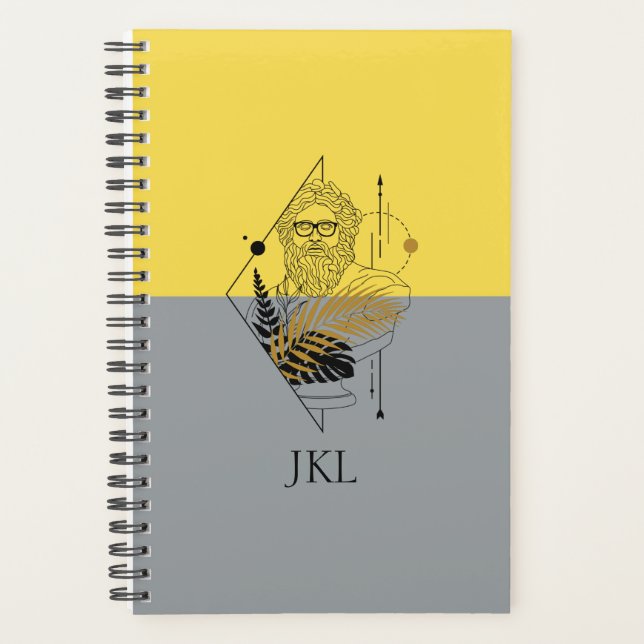 Hipster Olympic God Colorblock Monogram Planner (Front)